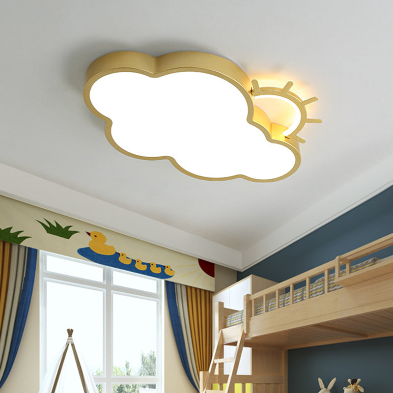 Acrylic Cloud Flush Mount Lamp Minimalist LED Gold Close to Ceiling Light for Bedroom Clearhalo 'Ceiling Lights' 'Close To Ceiling Lights' 'Close to ceiling' 'Flush mount' Lighting' 739423