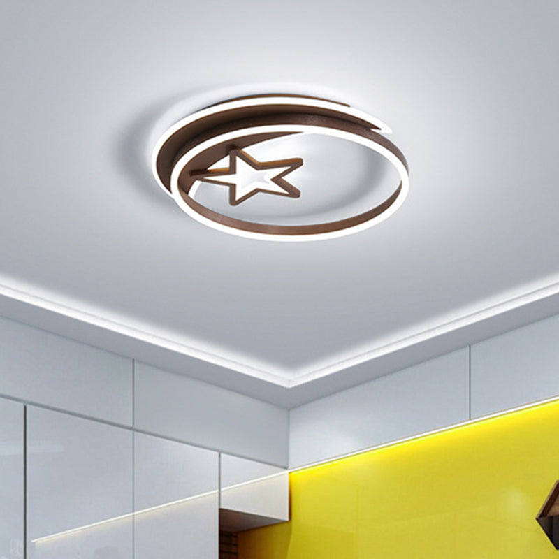 Acrylic Star Flushmount Ceiling Lamp Nordic Style LED Lighting Fixture in Gold/Coffee for Bedroom Clearhalo 'Ceiling Lights' 'Close To Ceiling Lights' 'Close to ceiling' 'Flush mount' Lighting' 739431