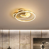 Cartoon Loving Heart Acrylic Flushmount Light LED Flush Mount Recessed Lighting in Gold Gold Clearhalo 'Ceiling Lights' 'Close To Ceiling Lights' 'Close to ceiling' 'Flush mount' Lighting' 739448