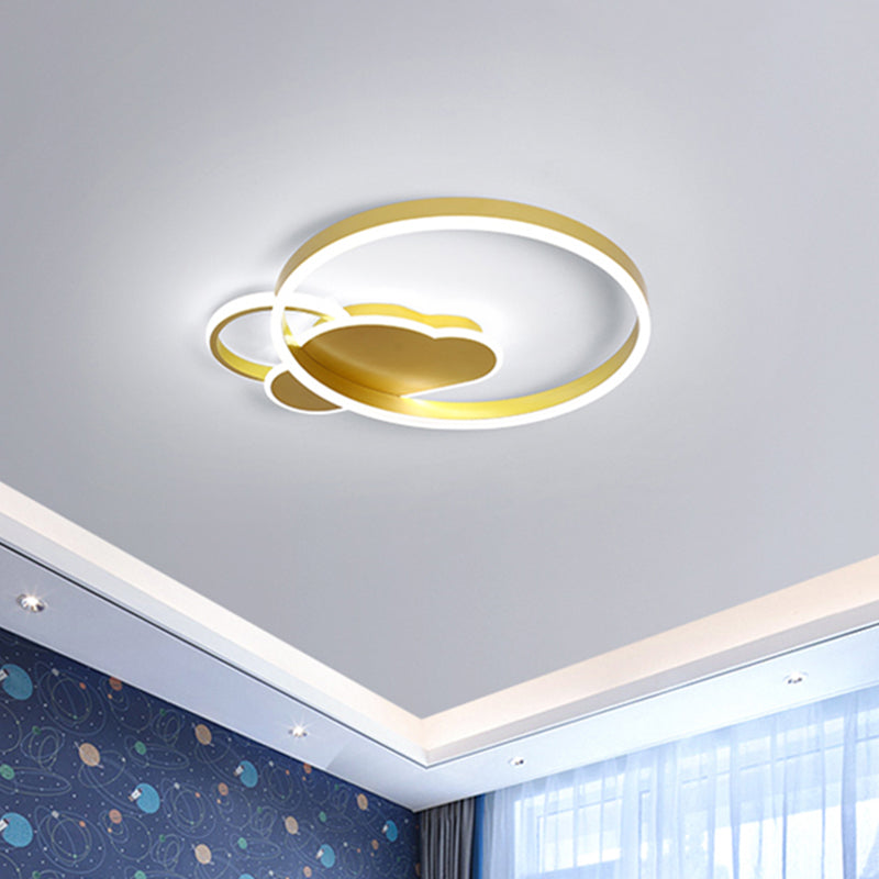 LED Bedroom Flush Light Fixture Creative Gold Ceiling Flush with Cloud Acrylic Shade Clearhalo 'Ceiling Lights' 'Close To Ceiling Lights' 'Close to ceiling' 'Flush mount' Lighting' 739453