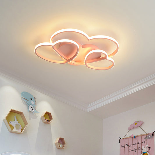 Heart Design Acrylic Ceiling Lighting Minimalist LED White/Pink/Gold Finish Flush Mount Light Fixture Clearhalo 'Ceiling Lights' 'Close To Ceiling Lights' 'Close to ceiling' 'Flush mount' Lighting' 739457