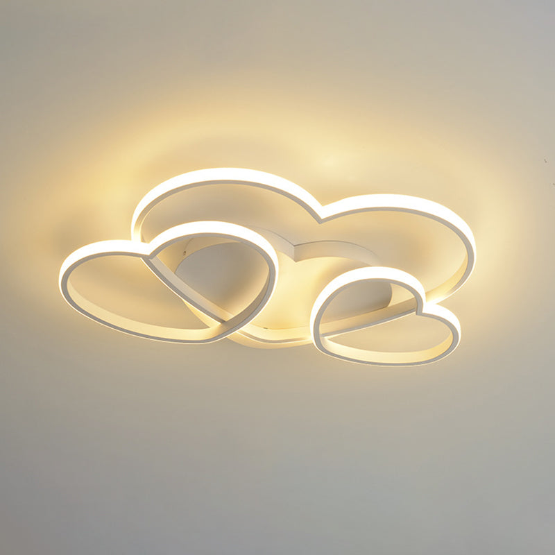 Heart Design Acrylic Ceiling Lighting Minimalist LED White/Pink/Gold Finish Flush Mount Light Fixture White Clearhalo 'Ceiling Lights' 'Close To Ceiling Lights' 'Close to ceiling' 'Flush mount' Lighting' 739463