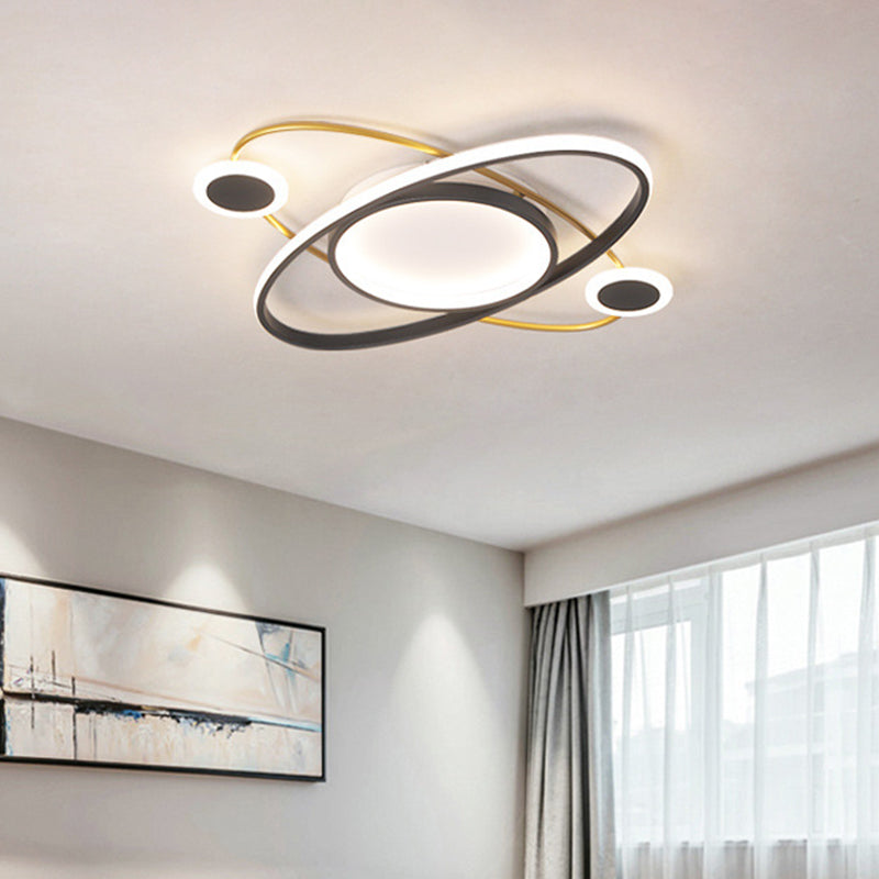 White Universe Flush Mount Ceiling Light Nordic LED Acrylic Lighting Fixture for Living Room in Warm/White Light White Clearhalo 'Ceiling Lights' 'Close To Ceiling Lights' 'Close to ceiling' 'Flush mount' Lighting' 739470