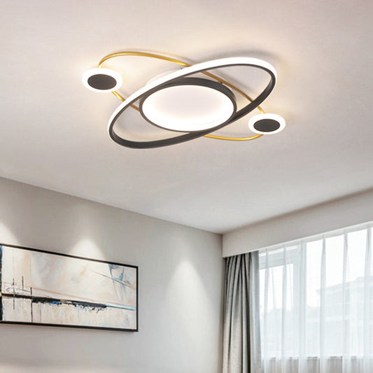 White Universe Flush Mount Ceiling Light Nordic LED Acrylic Lighting Fixture for Living Room in Warm/White Light White Clearhalo 'Ceiling Lights' 'Close To Ceiling Lights' 'Close to ceiling' 'Flush mount' Lighting' 739470