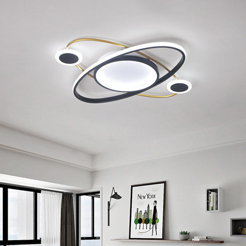 White Universe Flush Mount Ceiling Light Nordic LED Acrylic Lighting Fixture for Living Room in Warm/White Light Clearhalo 'Ceiling Lights' 'Close To Ceiling Lights' 'Close to ceiling' 'Flush mount' Lighting' 739471