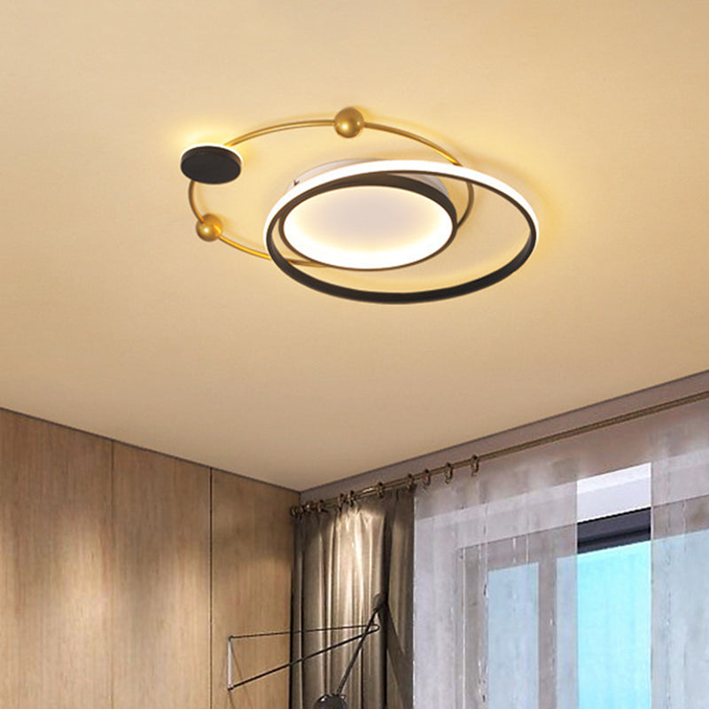 Acrylic Universe Flush Light Fixture Cartoon Style LED Close to Ceiling Lamp in Gold, White/Warm Light Clearhalo 'Ceiling Lights' 'Close To Ceiling Lights' 'Close to ceiling' 'Flush mount' Lighting' 739479