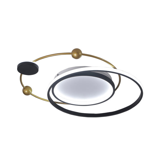 Acrylic Universe Flush Light Fixture Cartoon Style LED Close to Ceiling Lamp in Gold, White/Warm Light Clearhalo 'Ceiling Lights' 'Close To Ceiling Lights' 'Close to ceiling' 'Flush mount' Lighting' 739480