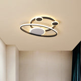 Minimalist LED Flush Mount Lamp Black Planet Ceiling Light Fixture with Acrylic Shade for Living Room in Warm/White Light Clearhalo 'Ceiling Lights' 'Close To Ceiling Lights' 'Close to ceiling' 'Flush mount' Lighting' 739487