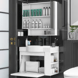 Modern Single Sink Vanity Set Wall Mount White Ceramic Vanity Clearhalo 'Bathroom Remodel & Bathroom Fixtures' 'Bathroom Vanities' 'bathroom_vanities' 'Home Improvement' 'home_improvement' 'home_improvement_bathroom_vanities' 7394916