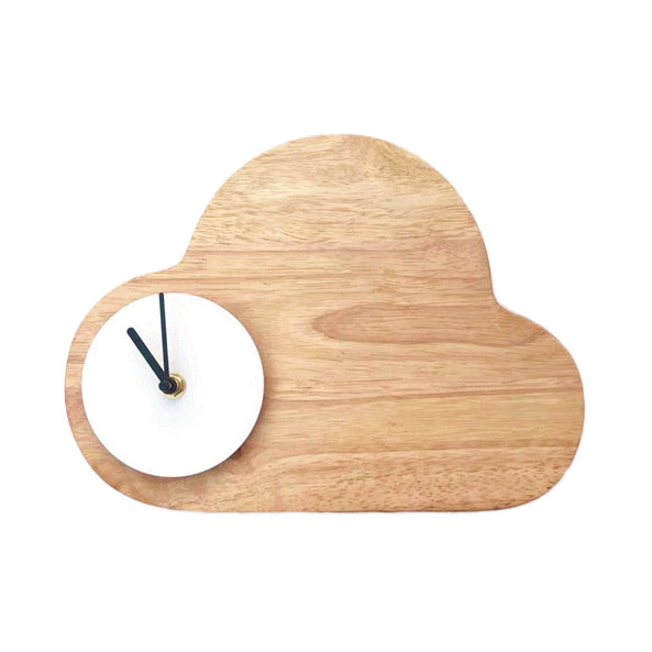 Cloud Boys Girls Bedroom Wall Lighting with Clock Wood Cartoon Wall Lamp in Beige White Cloud Clearhalo 'Wall Lamps & Sconces' 'Wall Lights' Lighting' 73952