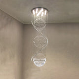 Clear Crystal Spiral Cascading Pendant Modernism 4 Lights Stairway LED Multi Light Chandelier Clearhalo 'Ceiling Lights' 'Modern Pendants' 'Modern' 'Pendant Lights' 'Pendants' Lighting' 739543