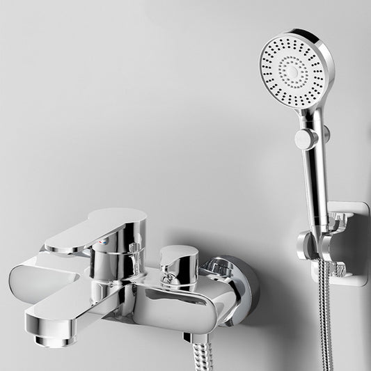 Popular Wall Mount Tub Faucet Fixed Lever Handle Bath Filler Trim Clearhalo 'Bathroom Remodel & Bathroom Fixtures' 'Bathtub Faucets' 'bathtub_faucets' 'Home Improvement' 'home_improvement' 'home_improvement_bathtub_faucets' 7395800