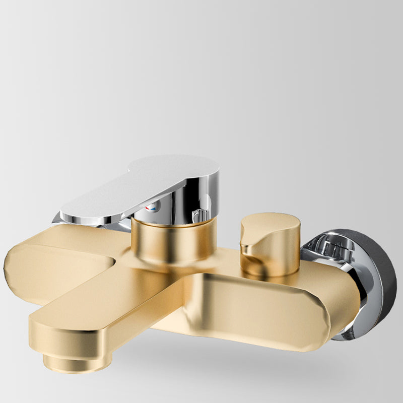 Popular Wall Mount Tub Faucet Fixed Lever Handle Bath Filler Trim Clearhalo 'Bathroom Remodel & Bathroom Fixtures' 'Bathtub Faucets' 'bathtub_faucets' 'Home Improvement' 'home_improvement' 'home_improvement_bathtub_faucets' 7395806