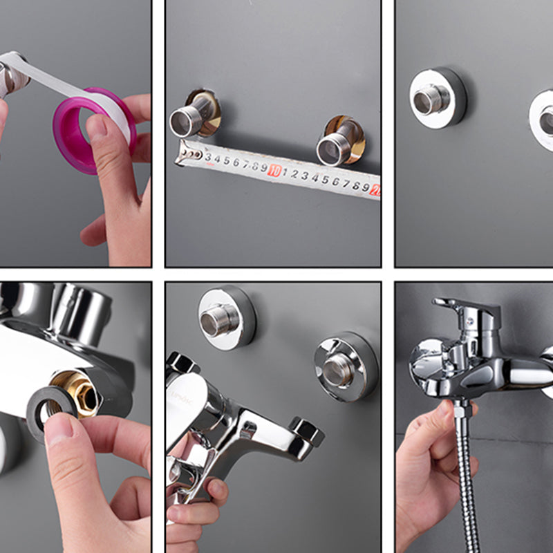 Popular Wall Mount Tub Faucet Fixed Lever Handle Bath Filler Trim Clearhalo 'Bathroom Remodel & Bathroom Fixtures' 'Bathtub Faucets' 'bathtub_faucets' 'Home Improvement' 'home_improvement' 'home_improvement_bathtub_faucets' 7395814