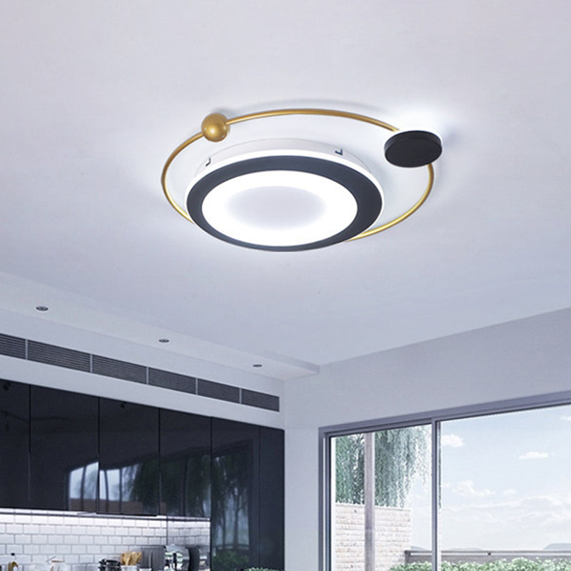 Acrylic Orbit Flush Mount Spotlight Modern LED Gold Finish Close to Ceiling Lighting in Warm/White Light Gold Clearhalo 'Ceiling Lights' 'Close To Ceiling Lights' 'Close to ceiling' 'Flush mount' Lighting' 739591