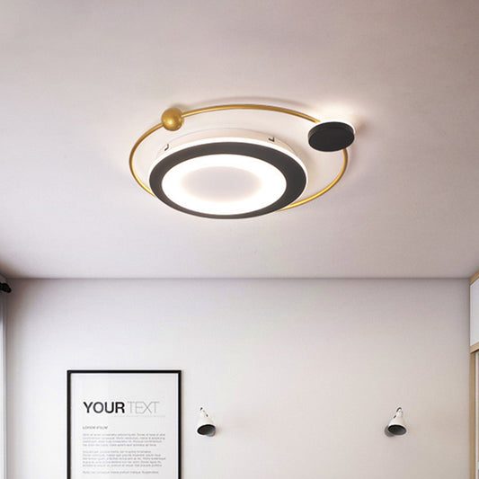 Acrylic Orbit Flush Mount Spotlight Modern LED Gold Finish Close to Ceiling Lighting in Warm/White Light Clearhalo 'Ceiling Lights' 'Close To Ceiling Lights' 'Close to ceiling' 'Flush mount' Lighting' 739592