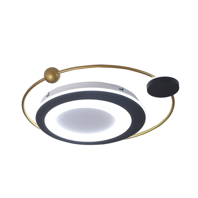 Acrylic Orbit Flush Mount Spotlight Modern LED Gold Finish Close to Ceiling Lighting in Warm/White Light Clearhalo 'Ceiling Lights' 'Close To Ceiling Lights' 'Close to ceiling' 'Flush mount' Lighting' 739593