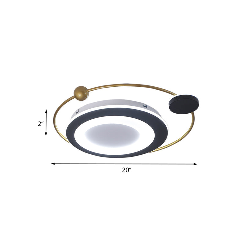 Acrylic Orbit Flush Mount Spotlight Modern LED Gold Finish Close to Ceiling Lighting in Warm/White Light Clearhalo 'Ceiling Lights' 'Close To Ceiling Lights' 'Close to ceiling' 'Flush mount' Lighting' 739594