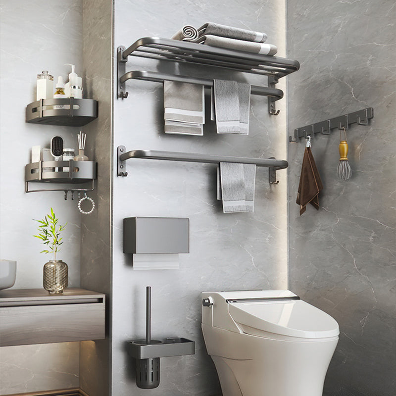 Modern Bathroom Accessories Hardware Set Grey Metal Bathroom Accessory Kit Anti-rust Clearhalo 'Bathroom Hardware Sets' 'Bathroom Hardware' 'Bathroom Remodel & Bathroom Fixtures' 'bathroom_hardware_sets' 'Home Improvement' 'home_improvement' 'home_improvement_bathroom_hardware_sets' 7397085