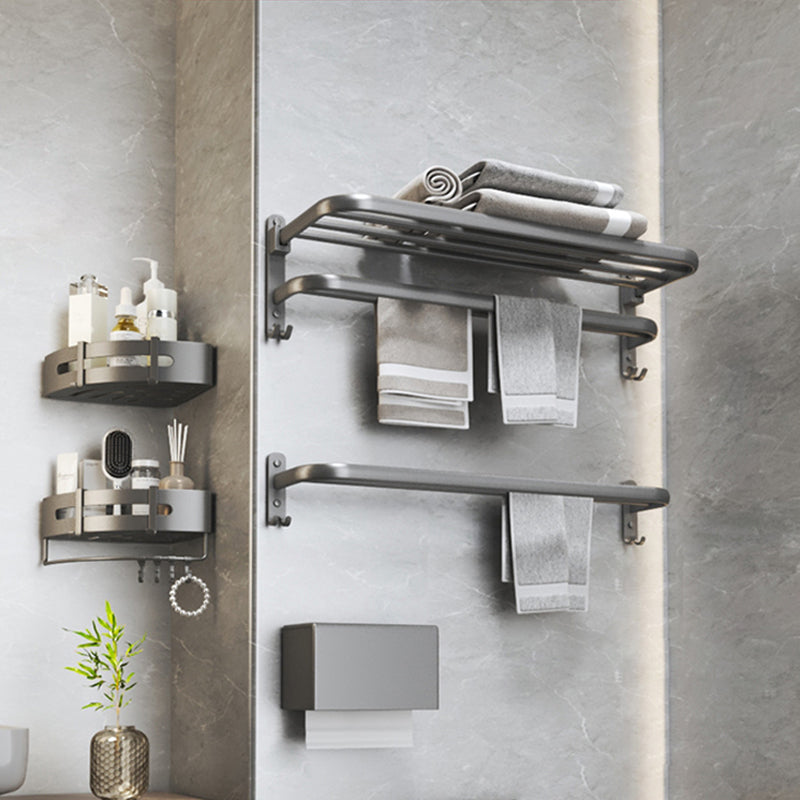 Modern Bathroom Accessories Hardware Set Grey Metal Bathroom