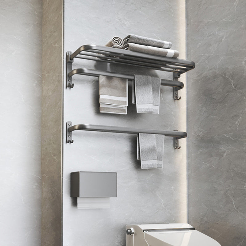 Modern Bathroom Accessories Hardware Set Grey Metal Bathroom Accessory Kit Anti-rust 3-Piece Set (Toilet Paper Holder) Clearhalo 'Bathroom Hardware Sets' 'Bathroom Hardware' 'Bathroom Remodel & Bathroom Fixtures' 'bathroom_hardware_sets' 'Home Improvement' 'home_improvement' 'home_improvement_bathroom_hardware_sets' 7397098