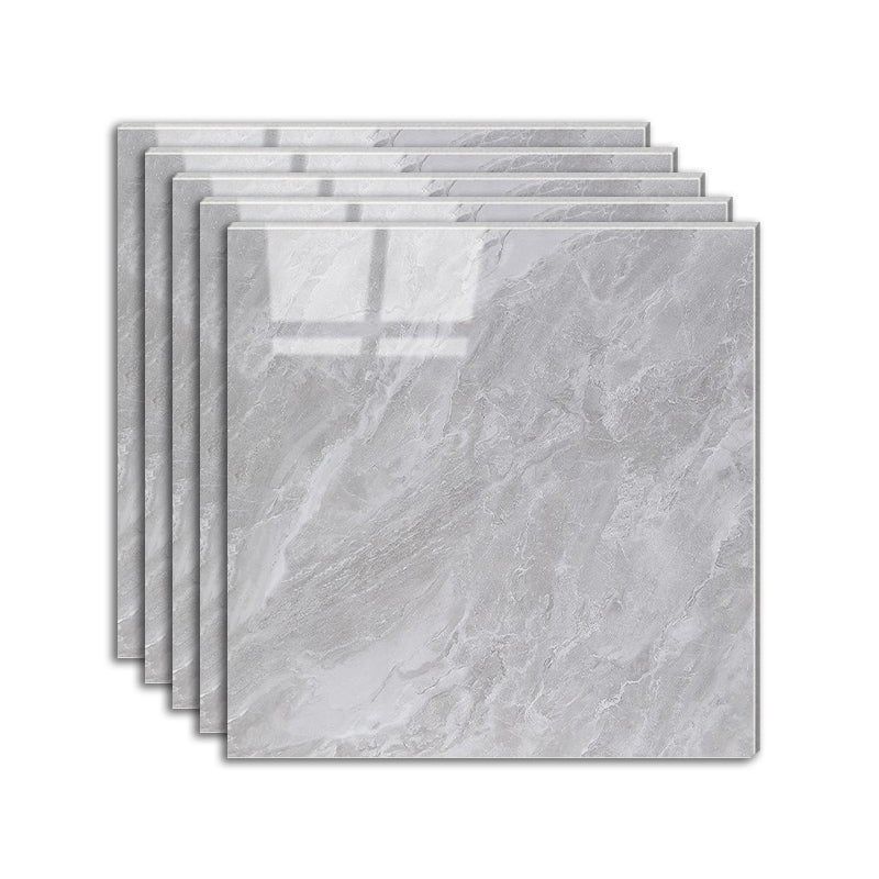 Modern Square Marbling Singular Tile Slip Resistant Polished Tile Smoke Gray Clearhalo 'Floor Tiles & Wall Tiles' 'floor_tiles_wall_tiles' 'Flooring 'Home Improvement' 'home_improvement' 'home_improvement_floor_tiles_wall_tiles' Walls and Ceiling' 7397448