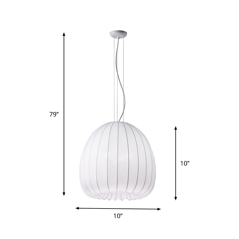 Hemisphere Drop Pendant Simple Fabric 1-Light White Hanging Ceiling Light over Table Clearhalo 'Ceiling Lights' 'Modern Pendants' 'Modern' 'Pendant Lights' 'Pendants' Lighting' 739842