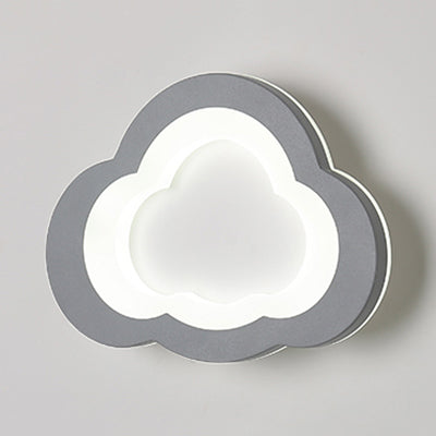 Integrated Led Cartoon Wall Mount Light Modern Simple Acrylic Wall Lighting in White Grey Cloud White Clearhalo 'Wall Lamps & Sconces' 'Wall Lights' Lighting' 73986