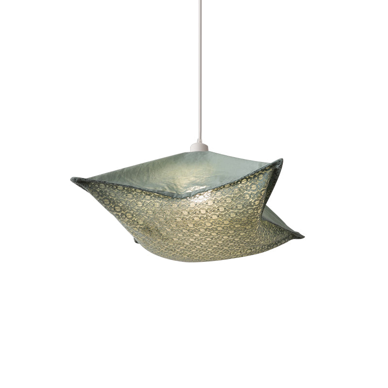 Modern Style Cushion Hanging Lamp Patterned Fabric 1 Bulb Living Room Pendant Ceiling Light in Light-Purple/White/Green Clearhalo 'Ceiling Lights' 'Modern Pendants' 'Modern' 'Pendant Lights' 'Pendants' Lighting' 739872