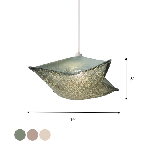 Modern Style Cushion Hanging Lamp Patterned Fabric 1 Bulb Living Room Pendant Ceiling Light in Light-Purple/White/Green Clearhalo 'Ceiling Lights' 'Modern Pendants' 'Modern' 'Pendant Lights' 'Pendants' Lighting' 739873