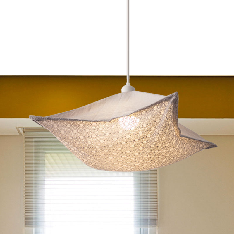 Modern Style Cushion Hanging Lamp Patterned Fabric 1 Bulb Living Room Pendant Ceiling Light in Light-Purple/White/Green Light Purple Clearhalo 'Ceiling Lights' 'Modern Pendants' 'Modern' 'Pendant Lights' 'Pendants' Lighting' 739878