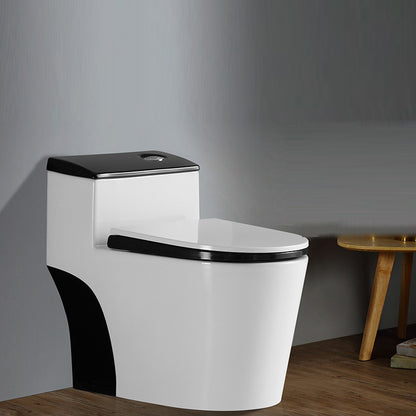 Floor Mounted Porcelain Urine Toilet Traditional Siphon Jet Flush Toilet 15"L x 28"W x 25"H White/ Black Clearhalo 'Bathroom Remodel & Bathroom Fixtures' 'Home Improvement' 'home_improvement' 'home_improvement_toilets' 'Toilets & Bidets' 'Toilets' 7398862