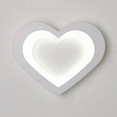 Integrated Led Cartoon Wall Mount Light Modern Simple Acrylic Wall Lighting in White White Heart White Clearhalo 'Wall Lamps & Sconces' 'Wall Lights' Lighting' 73990