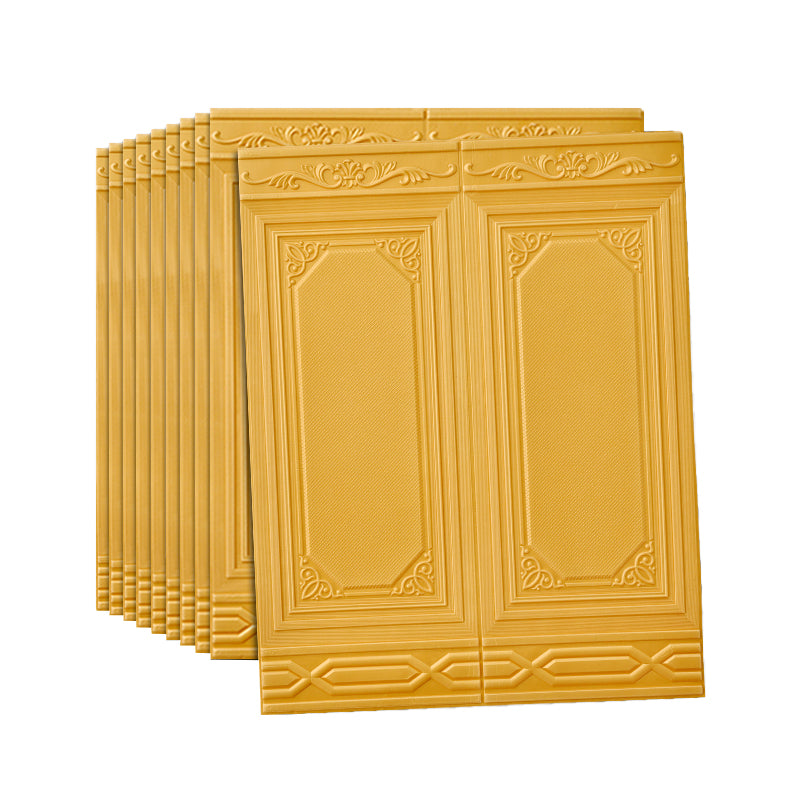 Modern Wall Paneling 3D Plastic Wall Paneling with Waterproof Dark Yellow Clearhalo 'Flooring 'Home Improvement' 'home_improvement' 'home_improvement_wall_paneling' 'Wall Paneling' 'wall_paneling' 'Walls & Ceilings' Walls and Ceiling' 7401619