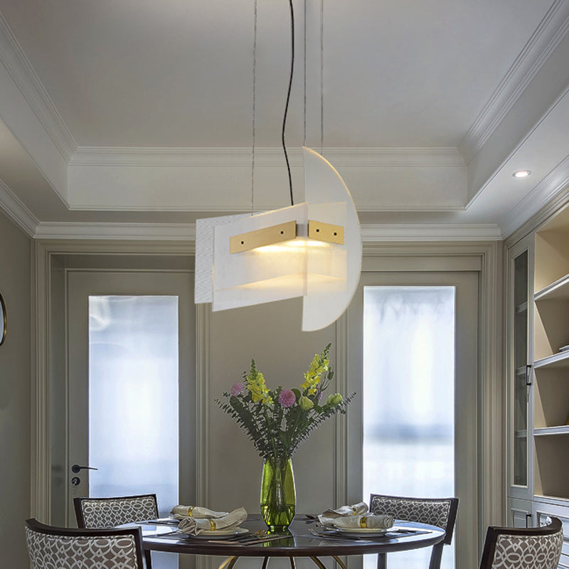 Gold Geometric Chandelier Lamp Contemporary Clear Glass LED Hanging Light Fixture for Dining Room Gold Clearhalo 'Ceiling Lights' 'Chandeliers' 'Glass shade' 'Glass' 'Island Lights' 'Modern Chandeliers' 'Modern' Lighting' 740210