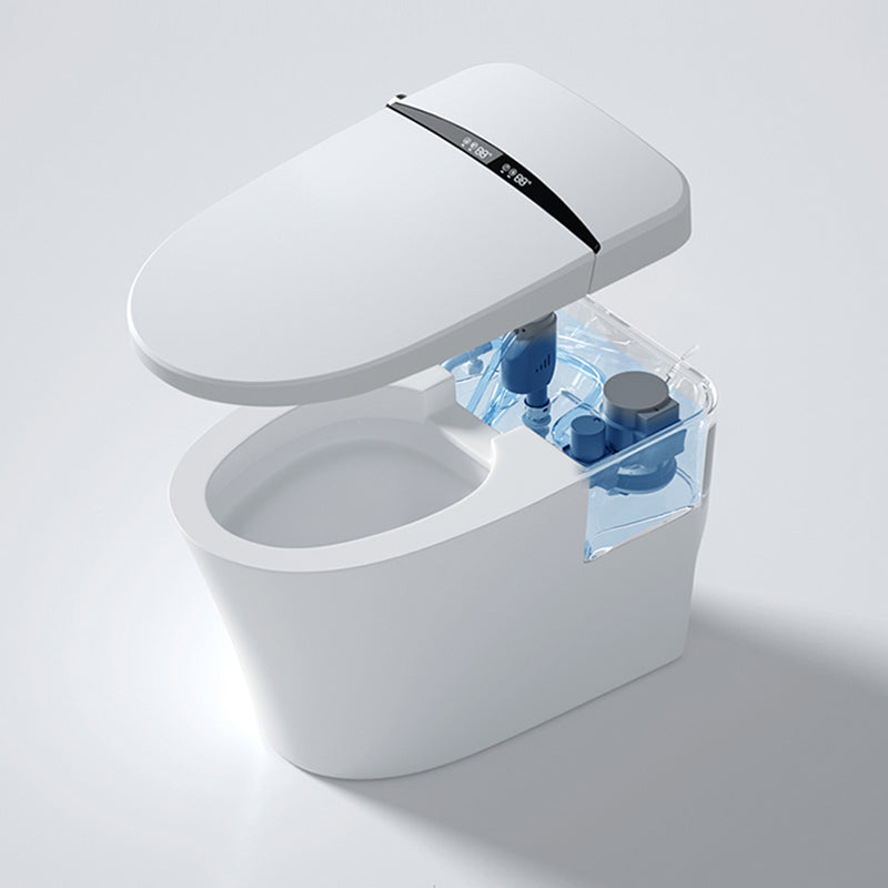 Elongated Toilet Seat Bidet White One-Piece Smart Toilet Bidet with Unlimited Warm Water Clearhalo 'Bathroom Remodel & Bathroom Fixtures' 'Bidets' 'Home Improvement' 'home_improvement' 'home_improvement_bidets' 'Toilets & Bidets' 7402534