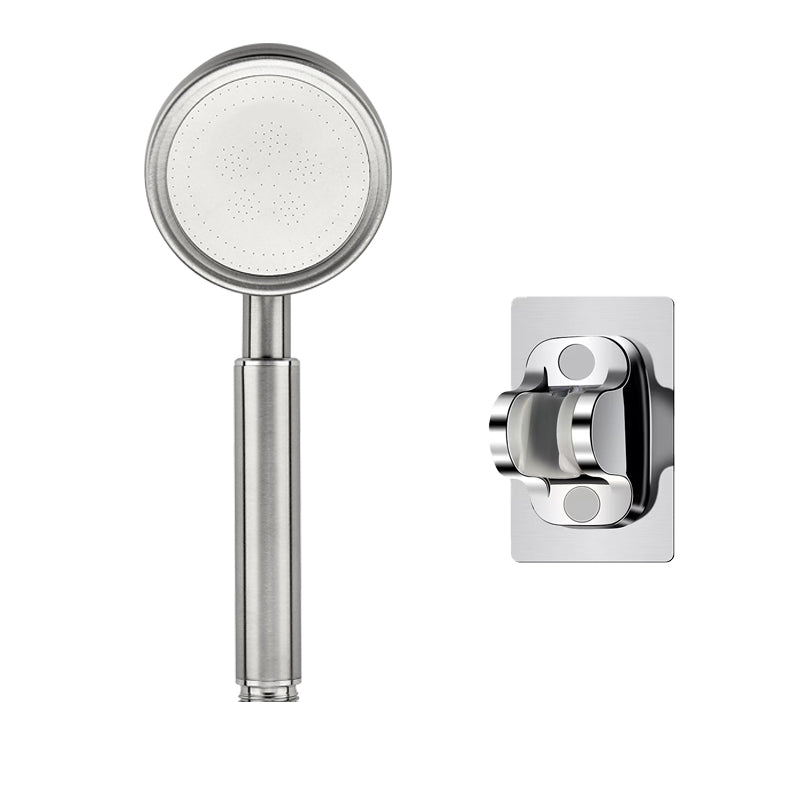 Round Hand Shower Water Efficient Stainless Steel Showerhead Silver Shower & Punch-free Wall Seat Hose not included Clearhalo 'Bathroom Remodel & Bathroom Fixtures' 'Home Improvement' 'home_improvement' 'home_improvement_shower_heads' 'Shower Heads' 'shower_heads' 'Showers & Bathtubs Plumbing' 'Showers & Bathtubs' 7402678