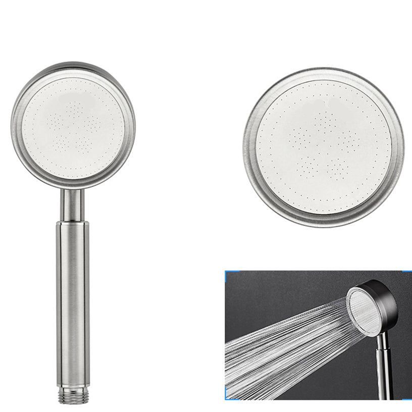 Round Hand Shower Water Efficient Stainless Steel Showerhead Clearhalo 'Bathroom Remodel & Bathroom Fixtures' 'Home Improvement' 'home_improvement' 'home_improvement_shower_heads' 'Shower Heads' 'shower_heads' 'Showers & Bathtubs Plumbing' 'Showers & Bathtubs' 7402682