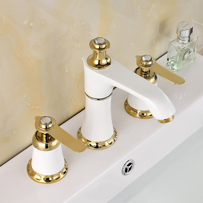 Glam Bath Faucet Trim Deck Mounted Lever Handle Swivel Spout Bathtub Faucet Clearhalo 'Bathroom Remodel & Bathroom Fixtures' 'Bathtub Faucets' 'bathtub_faucets' 'Home Improvement' 'home_improvement' 'home_improvement_bathtub_faucets' 7403792