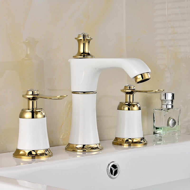 Glam Bath Faucet Trim Deck Mounted Lever Handle Swivel Spout Bathtub Faucet Clearhalo 'Bathroom Remodel & Bathroom Fixtures' 'Bathtub Faucets' 'bathtub_faucets' 'Home Improvement' 'home_improvement' 'home_improvement_bathtub_faucets' 7403795