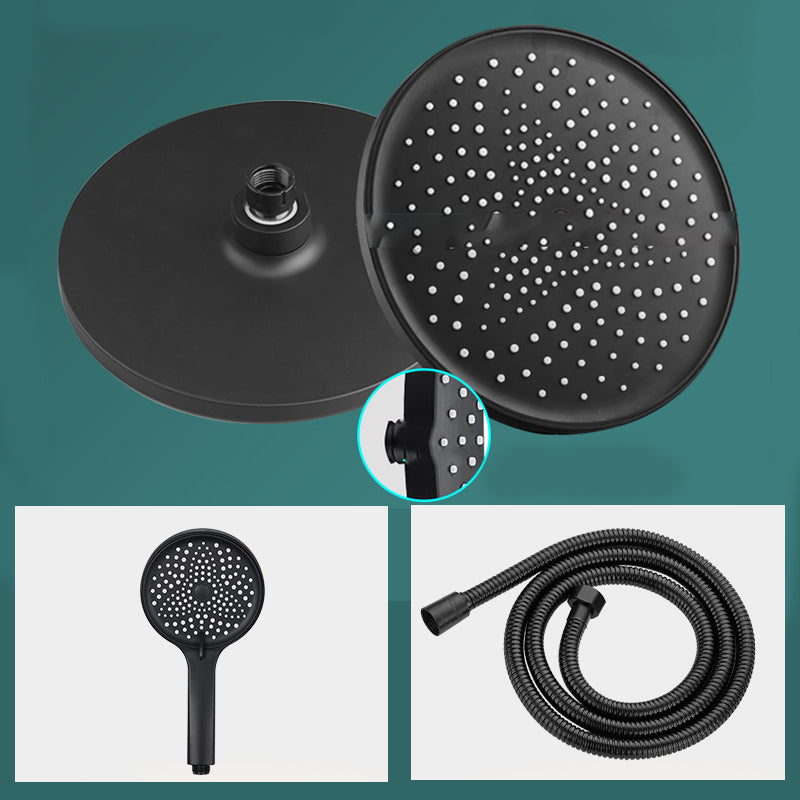 Modern Rectangle Shower Head Combo Standard Spray Pattern with Handheld Shower Head 10"L x 10"W Black Large Shower Head & Hand Shower & Hose Clearhalo 'Bathroom Remodel & Bathroom Fixtures' 'Home Improvement' 'home_improvement' 'home_improvement_shower_heads' 'Shower Heads' 'shower_heads' 'Showers & Bathtubs Plumbing' 'Showers & Bathtubs' 7407199