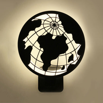 Creative Vivid Pattern Wall Lighting Metal Black LED Wall Sconce for Kid Bedroom Dining Room Black C Clearhalo 'Wall Lamps & Sconces' 'Wall Lights' Lighting' 74081