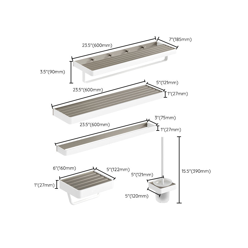 Modern Drill and Screw Mount Bathroom Accessories Hardware Set Clearhalo 'Bathroom Hardware Sets' 'Bathroom Hardware' 'Bathroom Remodel & Bathroom Fixtures' 'bathroom_hardware_sets' 'Home Improvement' 'home_improvement' 'home_improvement_bathroom_hardware_sets' 7408447