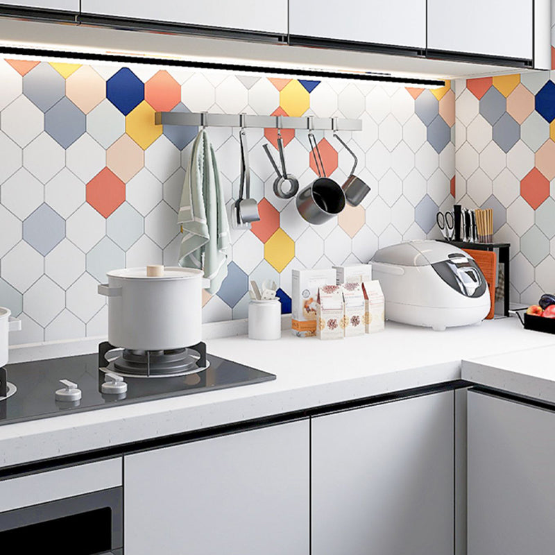 Modern Peel and Stick Backsplash Wall Tile Plastic Wallpaper for Kitchen Backsplash Clearhalo 'Flooring 'Home Improvement' 'home_improvement' 'home_improvement_peel_stick_blacksplash' 'Peel & Stick Backsplash Tile' 'peel_stick_blacksplash' 'Walls & Ceilings' Walls and Ceiling' 7409989