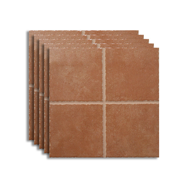 Floor Tiles Square Ceramic Matte Vintage Scratch Resistant Floor Tiles Light Brown Clearhalo 'Floor Tiles & Wall Tiles' 'floor_tiles_wall_tiles' 'Flooring 'Home Improvement' 'home_improvement' 'home_improvement_floor_tiles_wall_tiles' Walls and Ceiling' 7410597