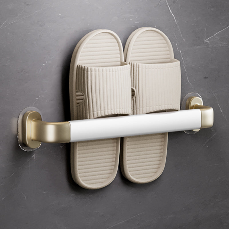 Modern Metal Bathroom Hardware Adhesive Mount Bathroom Accessory Kit White-Gold Slipper Rack (10"L) Clearhalo 'Bathroom Hardware Sets' 'Bathroom Hardware' 'Bathroom Remodel & Bathroom Fixtures' 'bathroom_hardware_sets' 'Home Improvement' 'home_improvement' 'home_improvement_bathroom_hardware_sets' 7413244