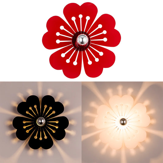 1 Head Plum Blossom Wall Light Modern Acrylic Sconce Lamp for Girls Bedroom Kindergarten Clearhalo 'Wall Lamps & Sconces' 'Wall Lights' Lighting' 74136