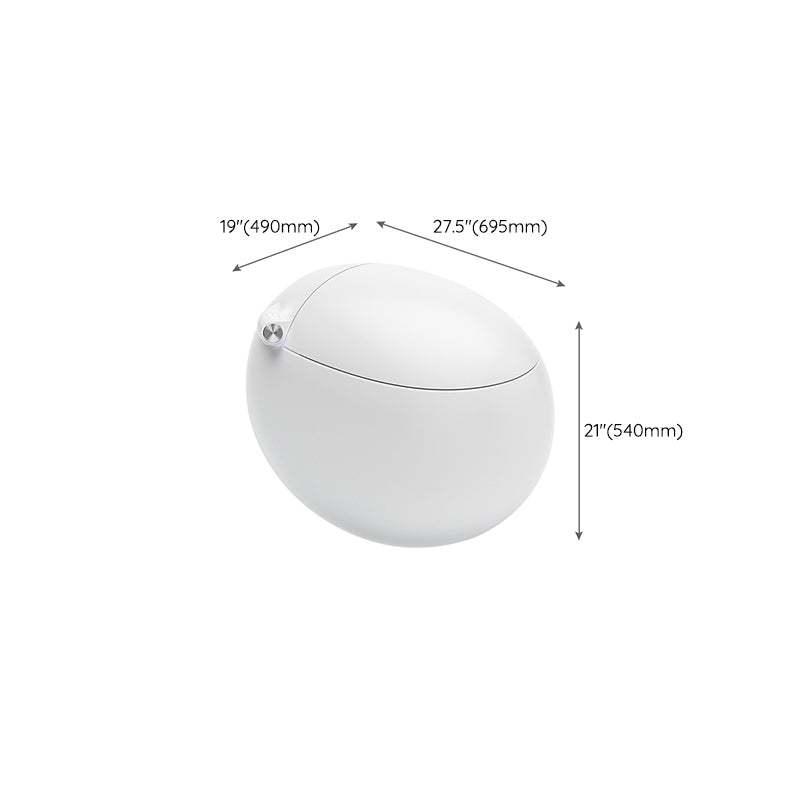 White Round Smart Toilet Stain Resistant Deodorizing Floor Mount Bidet Clearhalo 'Bathroom Remodel & Bathroom Fixtures' 'Bidets' 'Home Improvement' 'home_improvement' 'home_improvement_bidets' 'Toilets & Bidets' 7416862