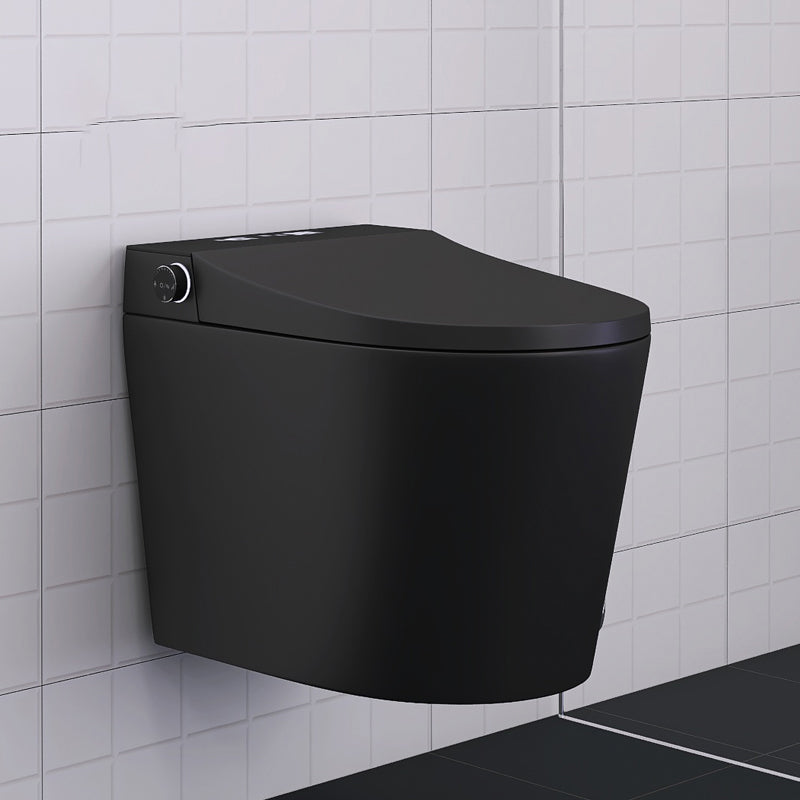 Smart Toilet Antimicrobial Foot Sensor Elongated Wall Hung Toilet Set Black Clearhalo 'Bathroom Remodel & Bathroom Fixtures' 'Bidets' 'Home Improvement' 'home_improvement' 'home_improvement_bidets' 'Toilets & Bidets' 7416864