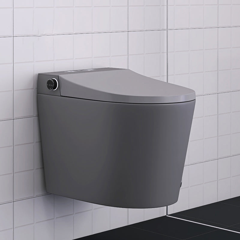 Smart Toilet Antimicrobial Foot Sensor Elongated Wall Hung Toilet Set Grey Clearhalo 'Bathroom Remodel & Bathroom Fixtures' 'Bidets' 'Home Improvement' 'home_improvement' 'home_improvement_bidets' 'Toilets & Bidets' 7416865